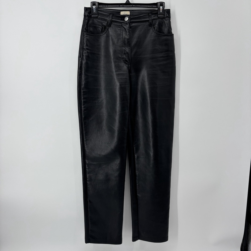 Aritzia Wilfred The Melina Pant Black Vegan Leather High Waisted Womens Size 4